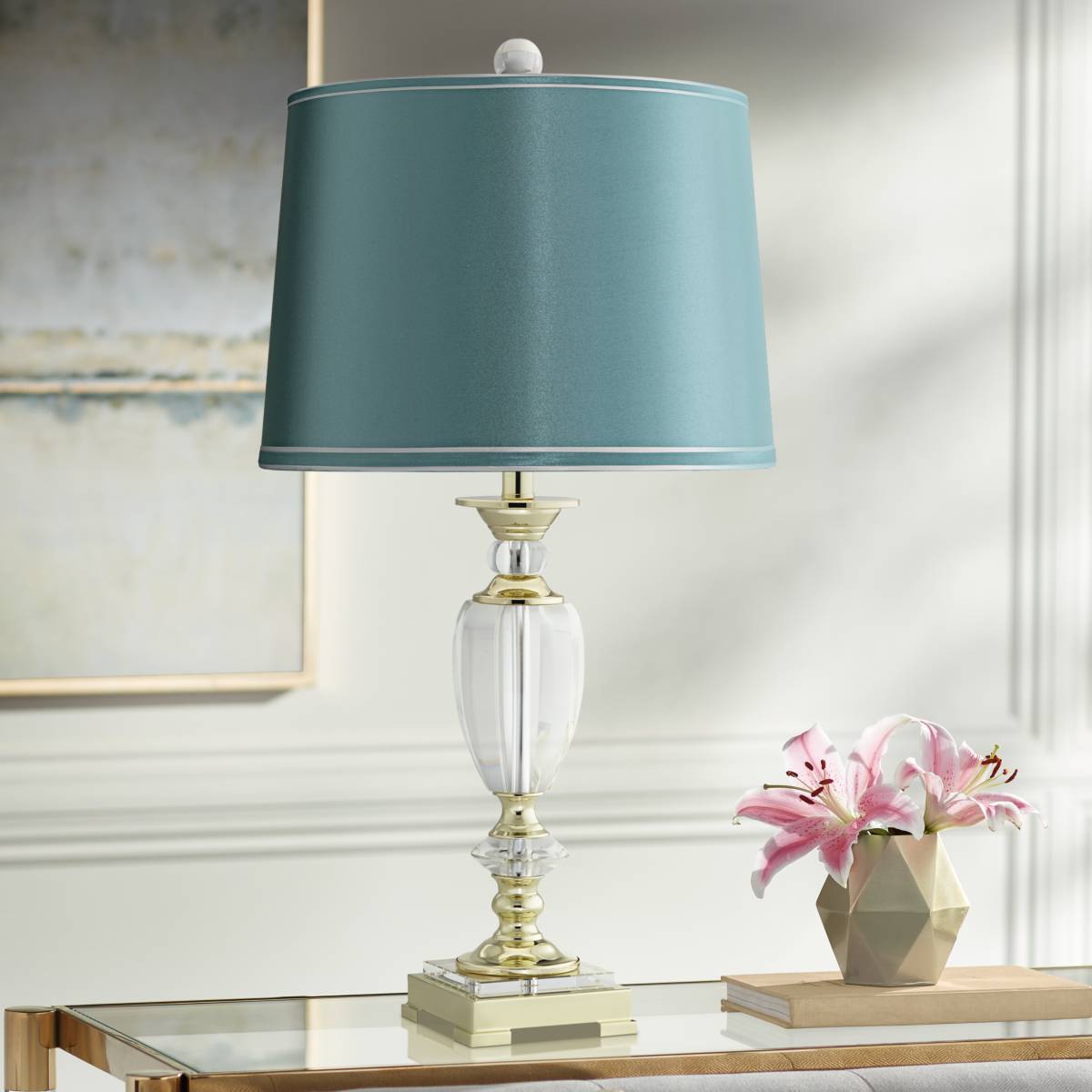 Blue Crystal Table Lamps Plus, Blue Crystal Table Lamps