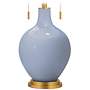 Color Plus Toby Brass 28&quot; Blue Sky Glass Table Lamp