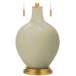 Color Plus Toby Brass 28&quot; Modern Glass Sage Green Table Lamp