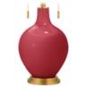 Color Plus Toby Brass 28&quot; Samba Red Glass Table Lamp