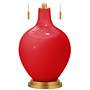 Bright Red Toby Brass Accents Table Lamp