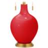 Bright Red Toby Brass Accents Table Lamp