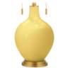 Daffodil Yellow Toby Brass Accents Table Lamp with USB Dimmer