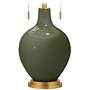 Color Plus Toby Brass 28&quot; Secret Garden Green Glass Table Lamp