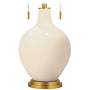 Color Plus Toby Brass 28&quot; Steamed Milk White Glass Table Lamp