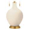 Color Plus Toby Brass 28&quot; Steamed Milk White Table Lamp with Dimmer
