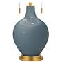 Color Plus Toby Brass 28&quot; Smoky Blue Glass Table Lamp
