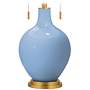 Placid Blue Toby Brass Accents Table Lamp with Dimmer
