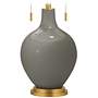 Gauntlet Gray Toby Brass Accents Table Lamp with Dimmer