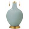 Color Plus Toby Brass 28&quot; Aqua-Sphere Blue Glass Table Lamp