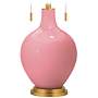 Haute Pink Toby Brass Accents Table Lamp with Dimmer