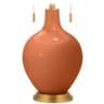 Robust Orange Toby Brass Accents Table Lamp with Dimmer