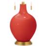 Cherry Tomato Toby Brass Accents Table Lamp with Dimmer
