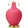 Color Plus Toby Brass 28&quot; Eros Pink Glass Table Lamp