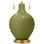 Color Plus Toby Brass 28&quot; Glass Rural Green Table Lamp