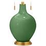 Color Plus Toby Brass 28&quot; Garden Grove Green Glass Table Lamp