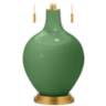 Color Plus Toby Brass 28&quot; Garden Grove Green Glass Table Lamp