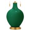 Color Plus Toby Brass 28&quot; Greens Glass Table Lamp