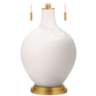 Smart White Toby Brass Accents Table Lamp