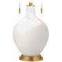 Winter White Toby Brass Accents Table Lamp