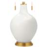 Winter White Toby Brass Accents Table Lamp