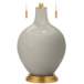 Color Plus Toby Brass 28&quot; Modern Glass Requisite Gray Table Lamp