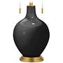 Tricorn Black Toby Brass Accents Table Lamp