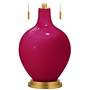 French Burgundy Toby Brass Accents Table Lamp