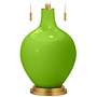 Neon Green Toby Brass Accents Table Lamp with Dimmer