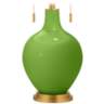 Color Plus Toby 28&quot; High Brass and Rosemary Green Glass Table Lamp