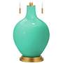 Turquoise Toby Brass Accents Table Lamp