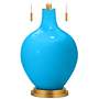 Sky Blue Toby Brass Accents Table Lamp