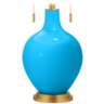 Sky Blue Toby Brass Accents Table Lamp