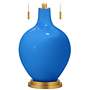Royal Blue Toby Brass Accents Table Lamp with Dimmer