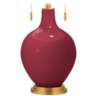 Antique Red Toby Brass Accents Table Lamp with Dimmer