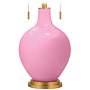 Candy Pink Toby Brass Accents Table Lamp