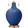 Monaco Blue Toby Brass Accents Table Lamp