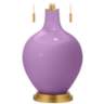 African Violet Toby Brass Accents Table Lamp