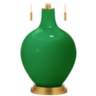 Color Plus Toby Brass and Envy Green Glass Table Lamp
