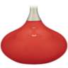 Color Plus Felix 24&quot; Modern Glass Cherry Tomato Red Table Lamp