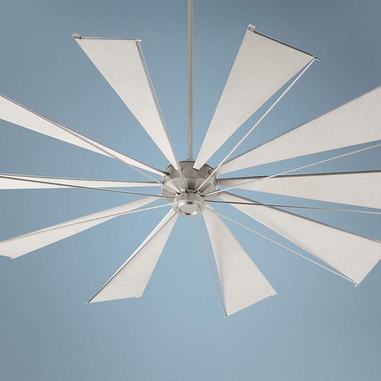 Image 1 92" Quorum Mykonos Satin Nickel Ceiling Fan
