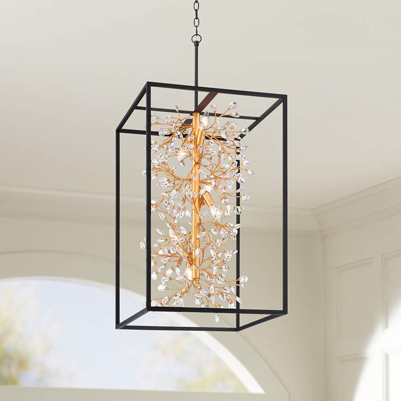 Image 1 Possini Euro Carrine 20" Wide Modern Black and Gold 6-Light Pendant in scene