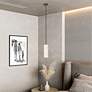 1_Meridian 4 3/4" Wide English Bronze Cylinder Mini Pendant in scene
