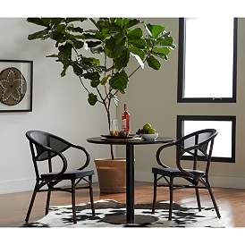 Image1 of Paras 31 1/2" Wide Black Round Bistro Table in scene