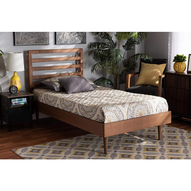 Image 1 Baxton Studio Ryo Walnut Brown Twin Size Platform Bed in scene