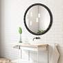 1_Scalloped Edge Aged Black 38" Round Wall Mirror in scene