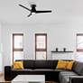 44" Modern Forms Tip Top Matte Black LED Smart Ceiling Fan in scene