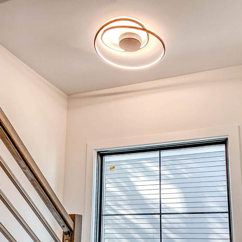 Image 1 ET2 Cycle 24 1/2" Wide Matte Silver LED Ceiling Light in scene