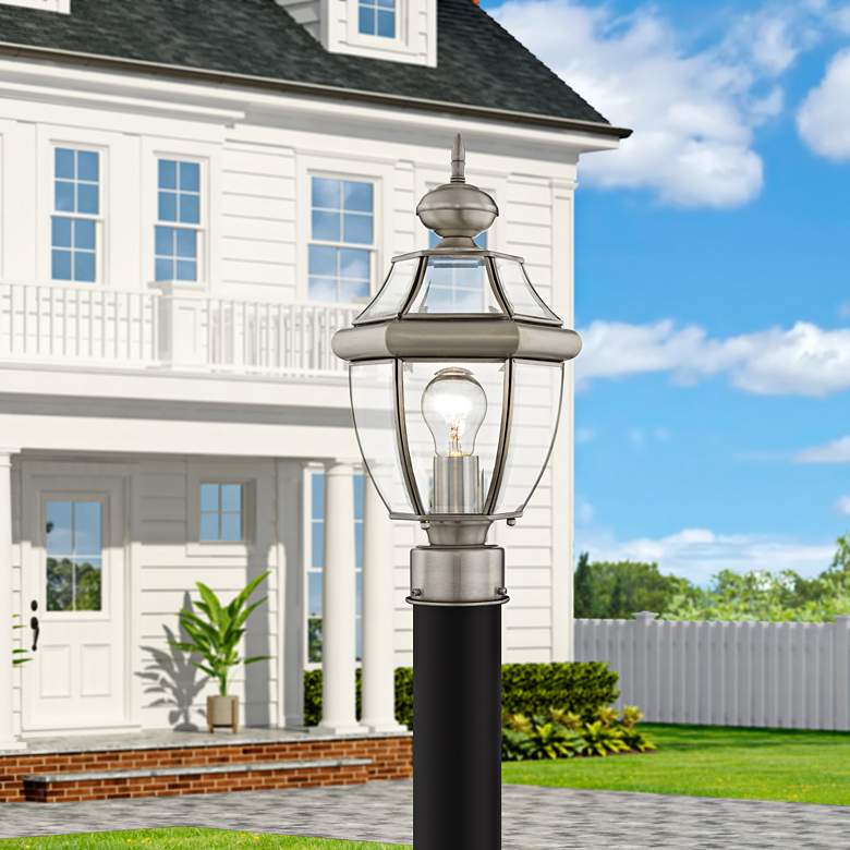 Image 1 Monterey 16 1/2" High Brushed Nickel Outdoor Post Light in scene