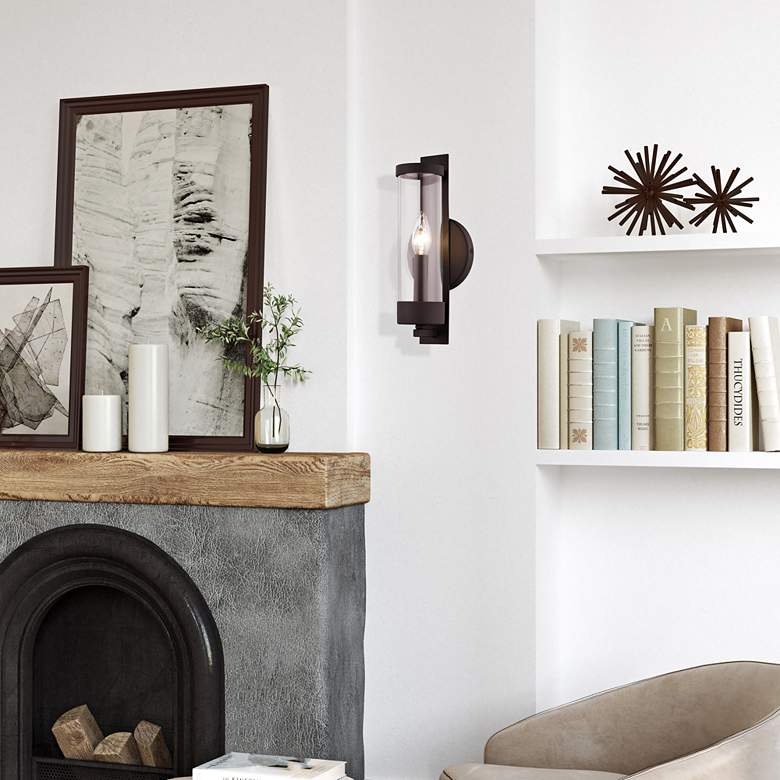 Image 1 Castleton 12" High Bronze Wall Sconce in scene